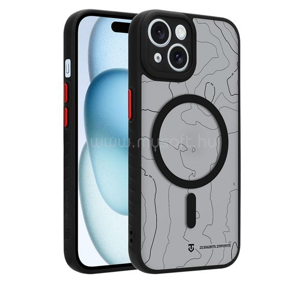 TACTICAL iPhone 15 TACTICAL MAGFORCE WARTHOG szilikon telefonvédő erős ütésállóság, MagSafe, FEKETE