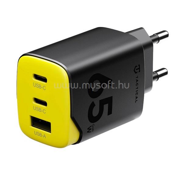 TACTICAL TACTICAL MINIMI hálózati töltő USB+2 Type-C aljzat 65W, gyorstöltő, FEKETE