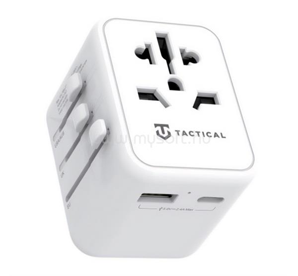 TACTICAL TACTICAL PTP ADAPTER utazó töltő USB+Type-C aljzat 12W, AU, FEHÉR