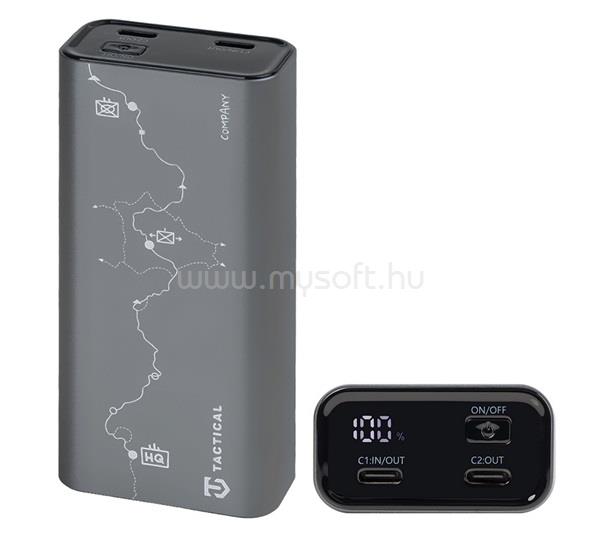 TACTICAL TACTICAL SQUAD COMPANY vésztöltő 2 Type-C aljzat 10000mAh, LED kijelző, SÖTÉTSZÜRKE