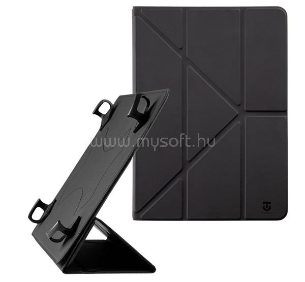 TACTICAL TACTICAL STEALTH tok álló, bőr hatású FLIP, 9-11" méret, FEKETE