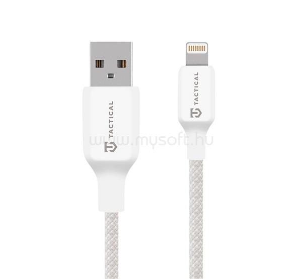 TACTICAL iPhone 14 Plus / 14 Pro Max / 14 Pro TACTICAL STITCH THREAD adatkábel USB - lightning, 200cm, FEHÉR