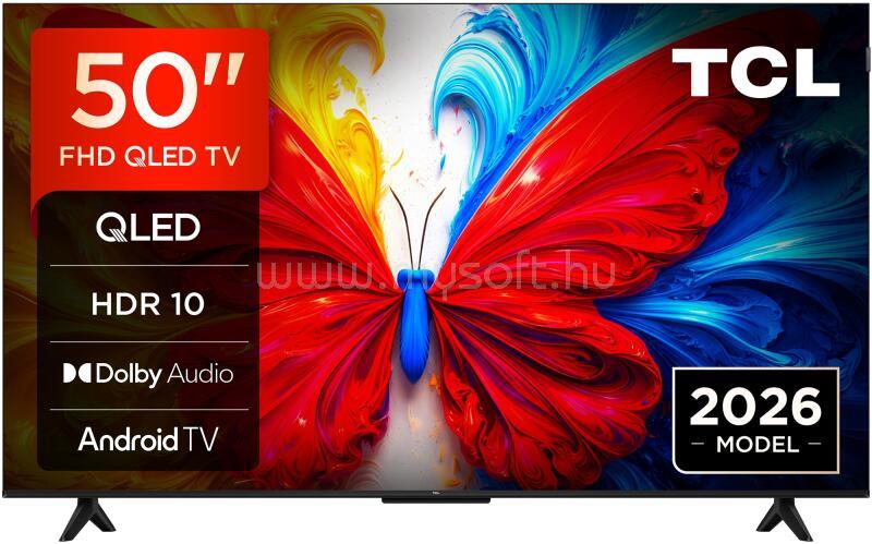 TCL 50" 50S5L Smart LED Televízió, 126 cm, FHD, QLED, HDR10, Android TV