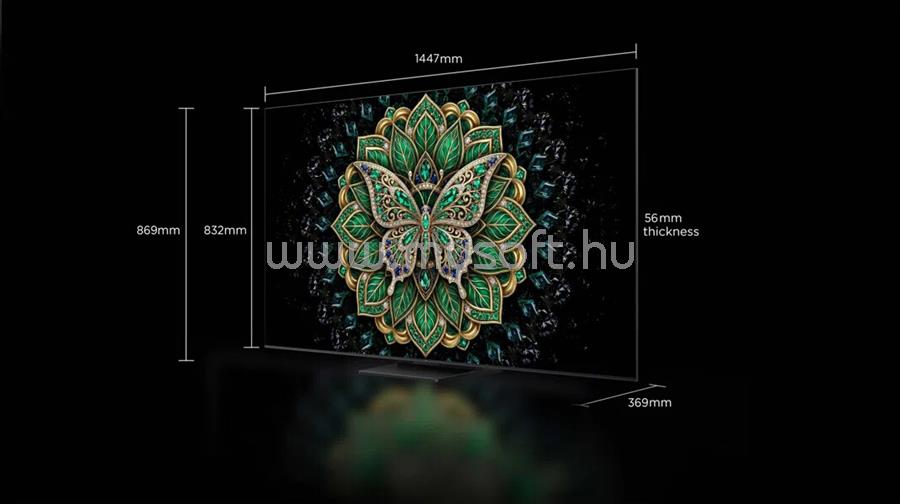 TCL 65" 65C6KPro Smart LED Televízió, 164 cm, 4K 144Hz, QD-MiniLED, HDR, Google TV