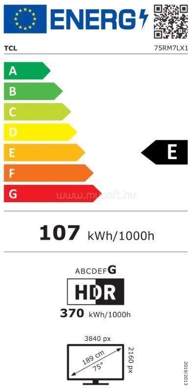 TCL TV 75" 4K UHD RGB MINILED
