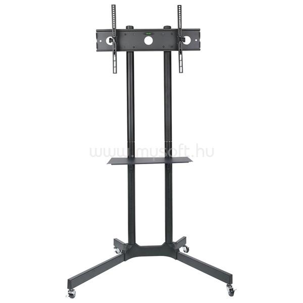 TECHLY Görgethető TV padló állvány, fékezhető kerekekkel, 30-65" maximális kijelző méret, maximálisan 60kg. teherbírás,