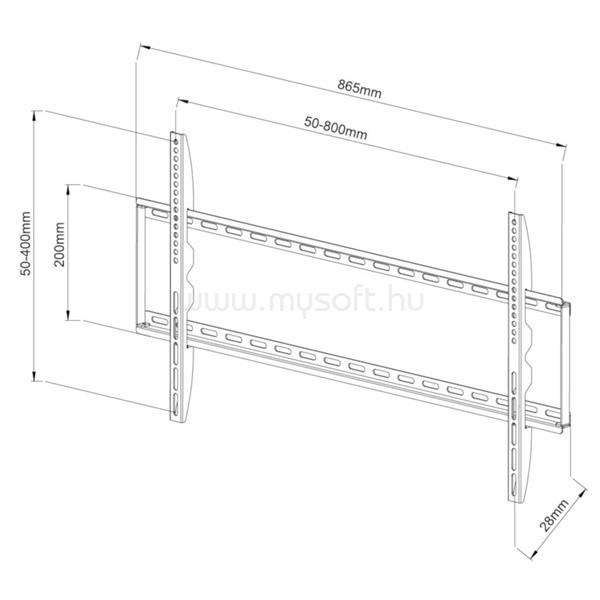 TECHLY ICA-PLB 162XL fix fali konzol, 42-80" LCD kijelzőhöz, ultra slim (fekete)