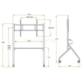 TECHLY ICA-TR53LB gurulós padlóállvány 65-100" LCD/LED kijelzőhöz TECHLY_ICA-TR53LB small