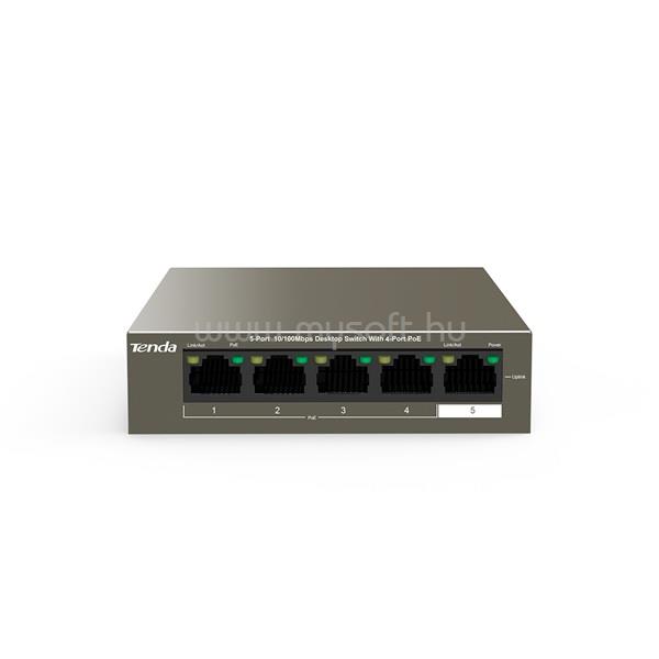 TENDA Switch PoE - TEF1105P-4-63W (5x100Mbps; 4 af/at PoE+ port; 58W)