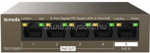 TENDA TEG1105PD Switch PoE  (5x100Mbps; 4 af PoE+ port; 30W)