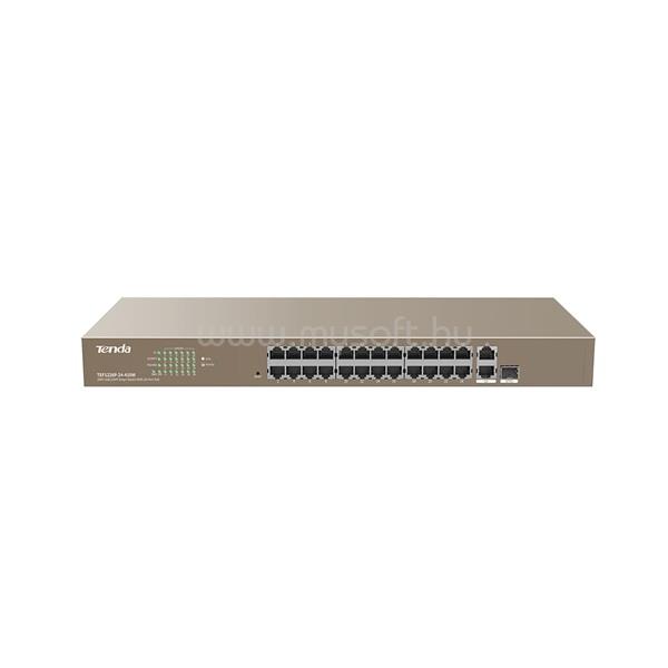 TENDA Switch Smart PoE - TEF1226P-24-440W (24x100Mbps + 2x1Gbps + 1xSFP port; 24 af/at PoE+ port; 370W; rack-mount)