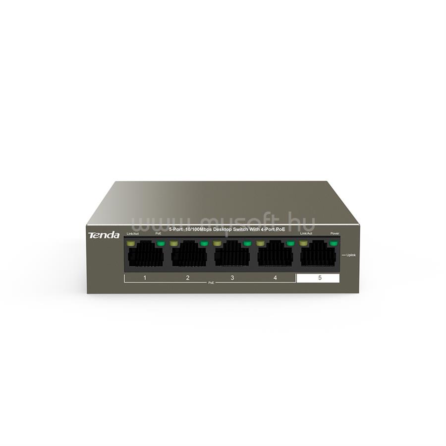 TENDA TEF1105P-4-38W Switch PoE (5x100Mbps; 4 af/at PoE+ port; 35W Poe)