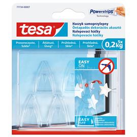 TESA Akasztó öntapadós műanyag 0,2 kg teherbírású 5 darab/bliszter Powerstrips átlátszó TESA_47025 small