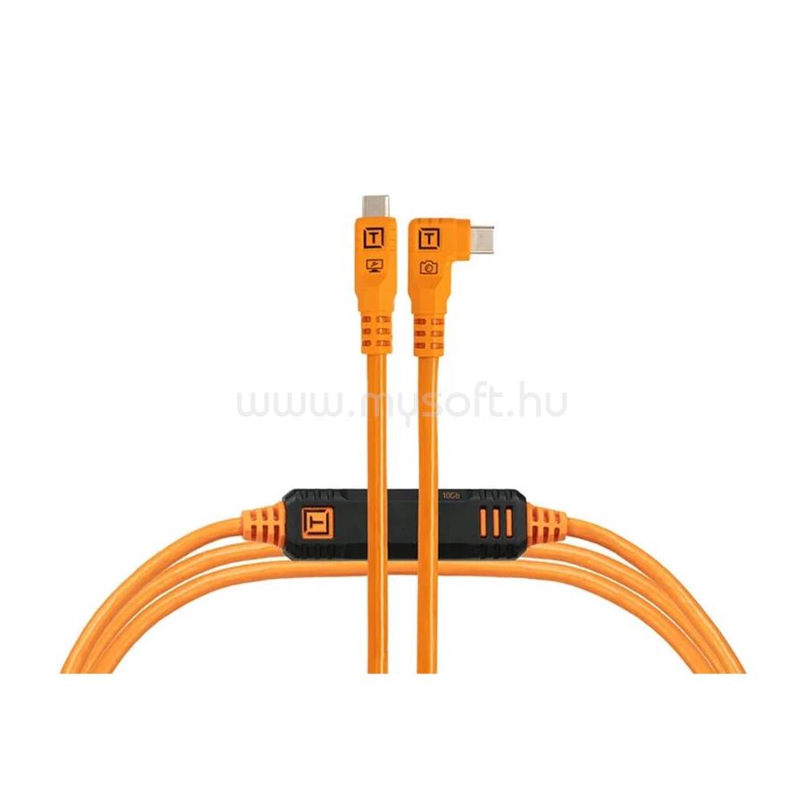 TETHER TOOLS TetherPro Optima 10G USB-C, 4.6m, Straight to Right (narancs)