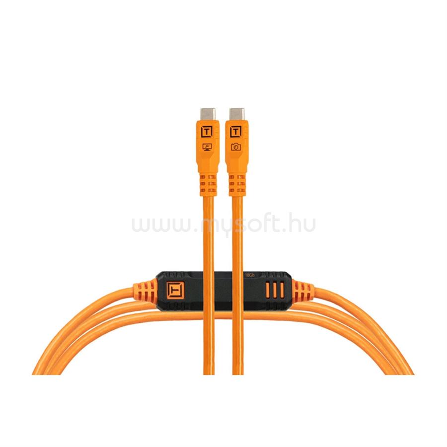 TETHER TOOLS TetherPro Optima 10G USB-C, 4.6m, Straight to Straight (narancs)