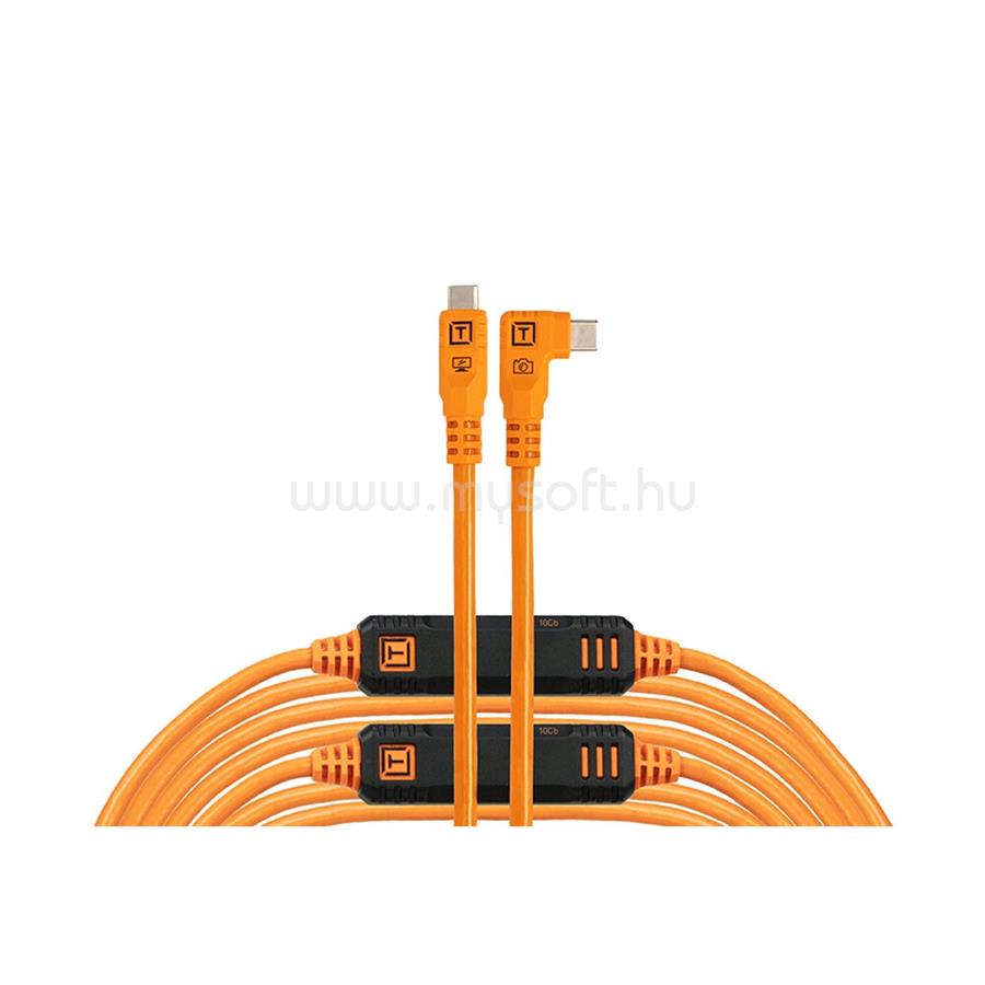 TETHER TOOLS TetherPro Optima 10G USB-C, 9.4m, Straight to Right, (narancs)