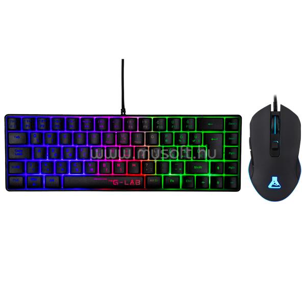 THE G-LAB COMBO HYDROGEN B/HU RGB TKL gamer vezetékes billentyűzet + egér (magyar, fekete)
