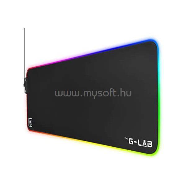 THE G-LAB Egérpad - PA RUBIDIUM (800x300x3mm; fekete, extra USB, RGB LED)