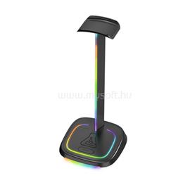 THE G-LAB K STAND NEON RGB H fejhallgató állvány (fekete, USB-C, USB-A, univerzális, csúszásgátló, RGB) K-STAND-NEON-RGB-H small