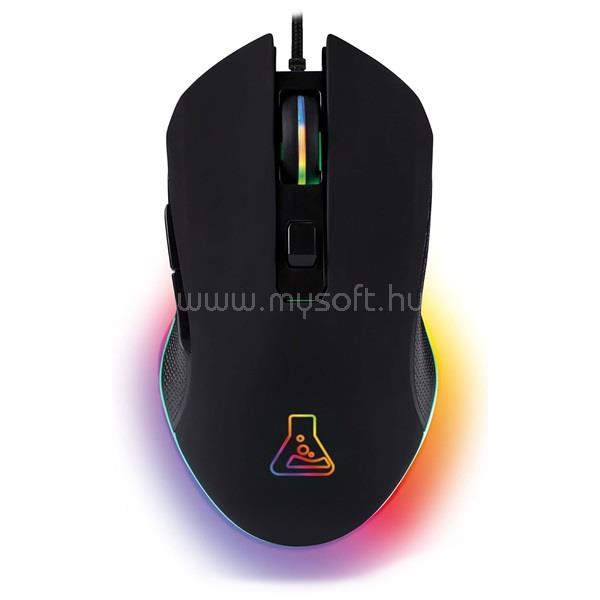 THE G-LAB Gamer Egér - KULT HELIUM PRO B (12800 DPI, 6 gomb, makro, 1,8m kábel, RGB LED, fekete)