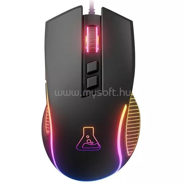 THE G-LAB Gamer Egér - KULT THORIUM (RGB, 12800 DPI, 1000Hz, 7 gomb, RGB, USB, fekete)