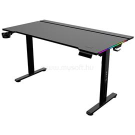 THE G-LAB K DESK PLATINIUM gamer asztal (140x75cm, fém, pohár, fejhallgatótartó, fekete, motoros magasság áll., RGB) K-DESK-PLATINIUM small
