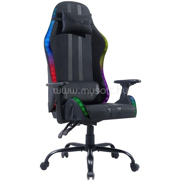 THE G-LAB KS ELECTRON EX Gamer szék (fekete; állítható magasság; áll. kartámasz, RGB LED)