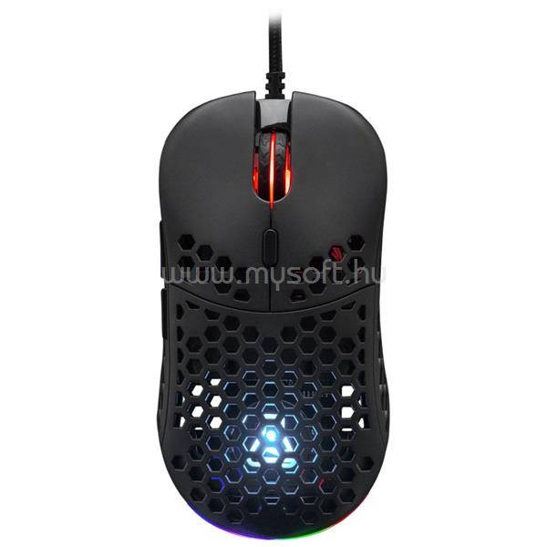 THE G-LAB KULT-OXYGEN-B gamer vezetékes egér (12800 DPI, 60g, 6 gomb, RGB, fekete)