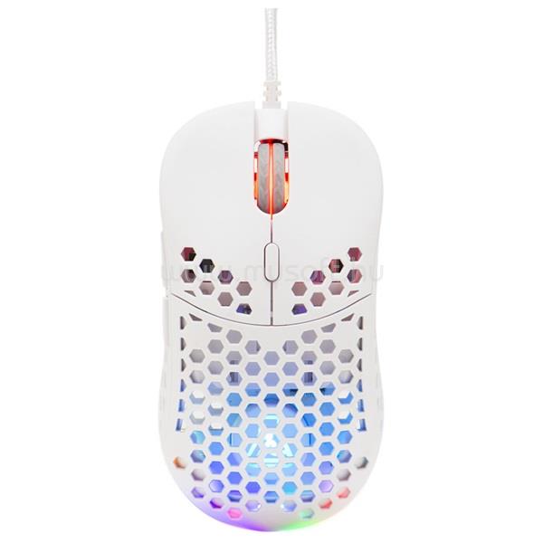 THE G-LAB KULT-OXYGEN-W gamer vezetékes egér (12800 DPI, 60g, 6 gomb, RGB, fehér)