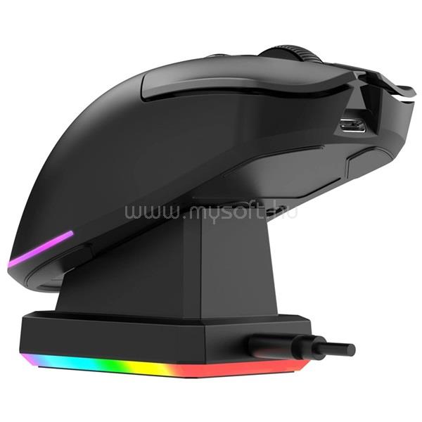 THE G-LAB Vezeték nélküli Gamer Egér - KULT SILICIUM PRO (12000 DPI, 7 gomb, makro, PixArt 3311, 1000Hz, RGB, fekete)