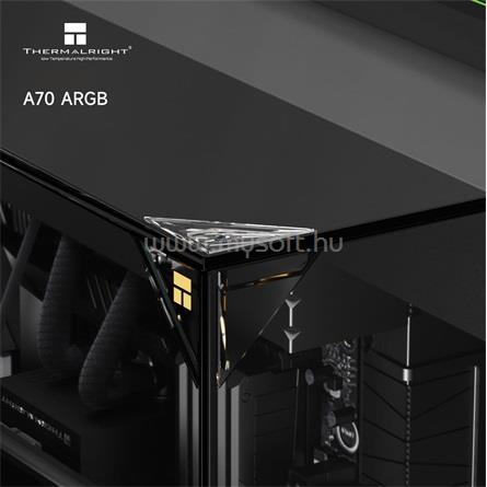 THERMALRIGHT A70 ARGB táp nélküli ablakos Mid Tower számítógépház fekete