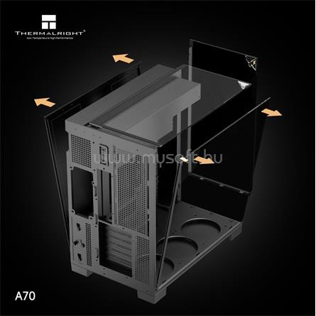 THERMALRIGHT A70 táp nélküli ablakos Mid Tower számítógépház fekete