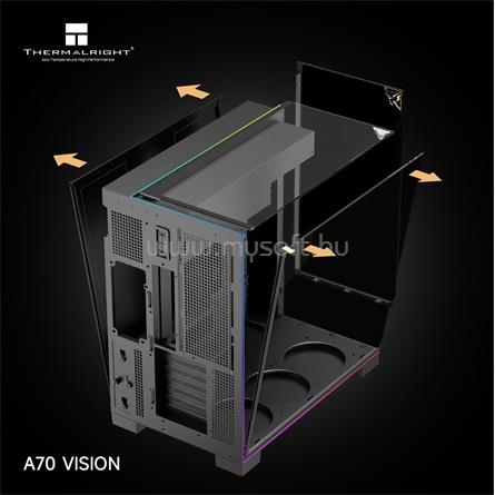 THERMALRIGHT A70 VISION táp nélküli ablakos Mid Tower számítógépház fekete