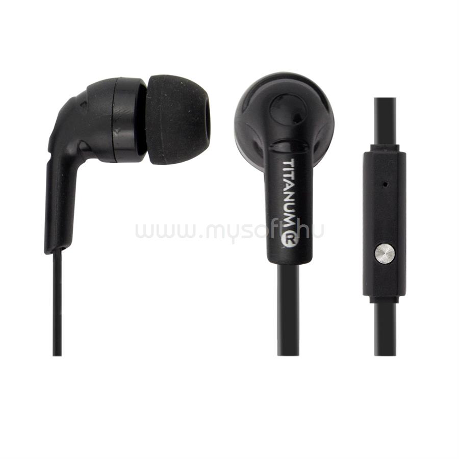 TITANUM mikrofonos sztereó fülhallgató (fekete)