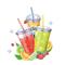 TITIZ IRIS LIMESHAKE pohár tetővel, szívószállal 600ml AP-9444 AP-9444 small