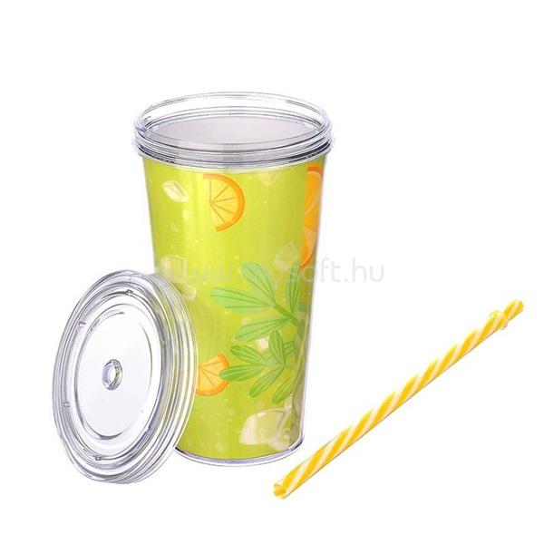 TITIZ IRIS LIMESHAKE pohár tetővel, szívószállal 600ml AP-9444