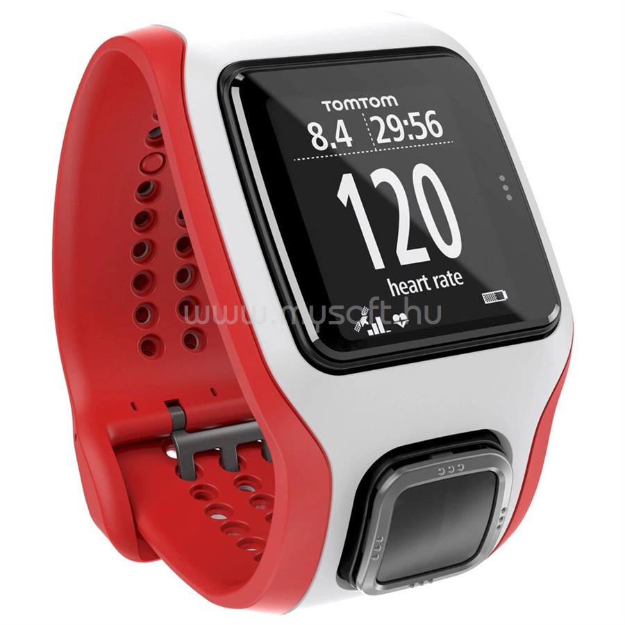 TOMTOM Runner Cardio GPS sportóra, fehér/piros
