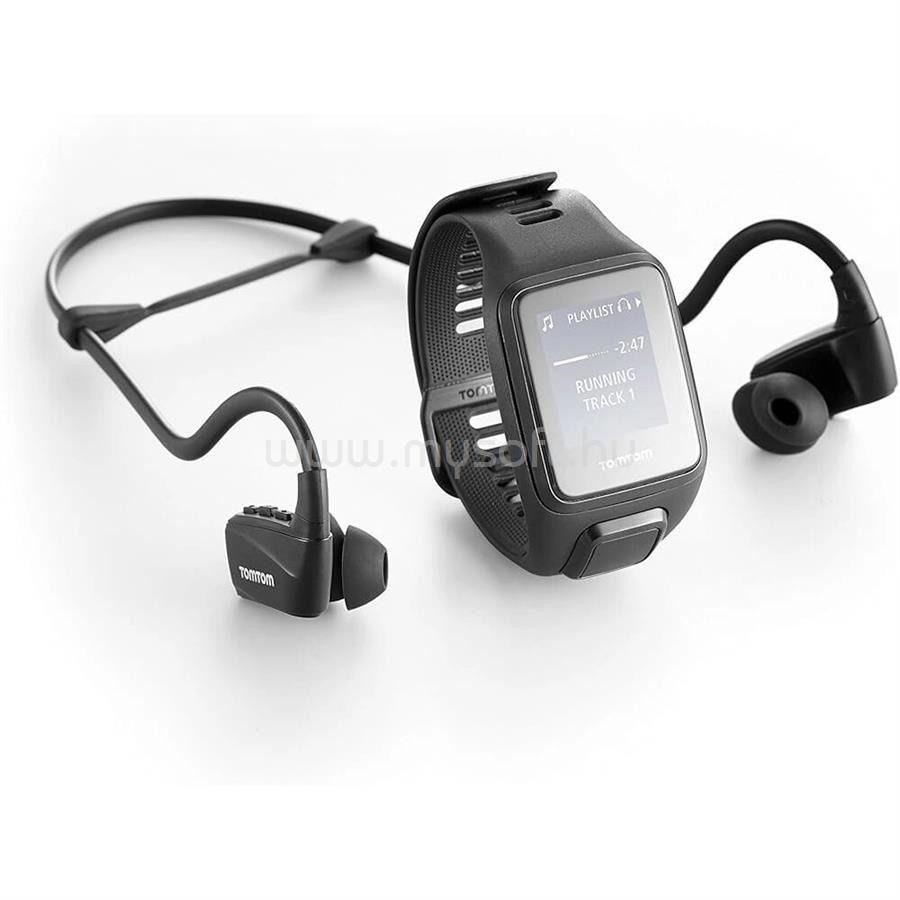 TOMTOM Spark 3 Cardio + Music GPS fitnesz okosóra + headset, fekete, L méret (145 - 206 mm)