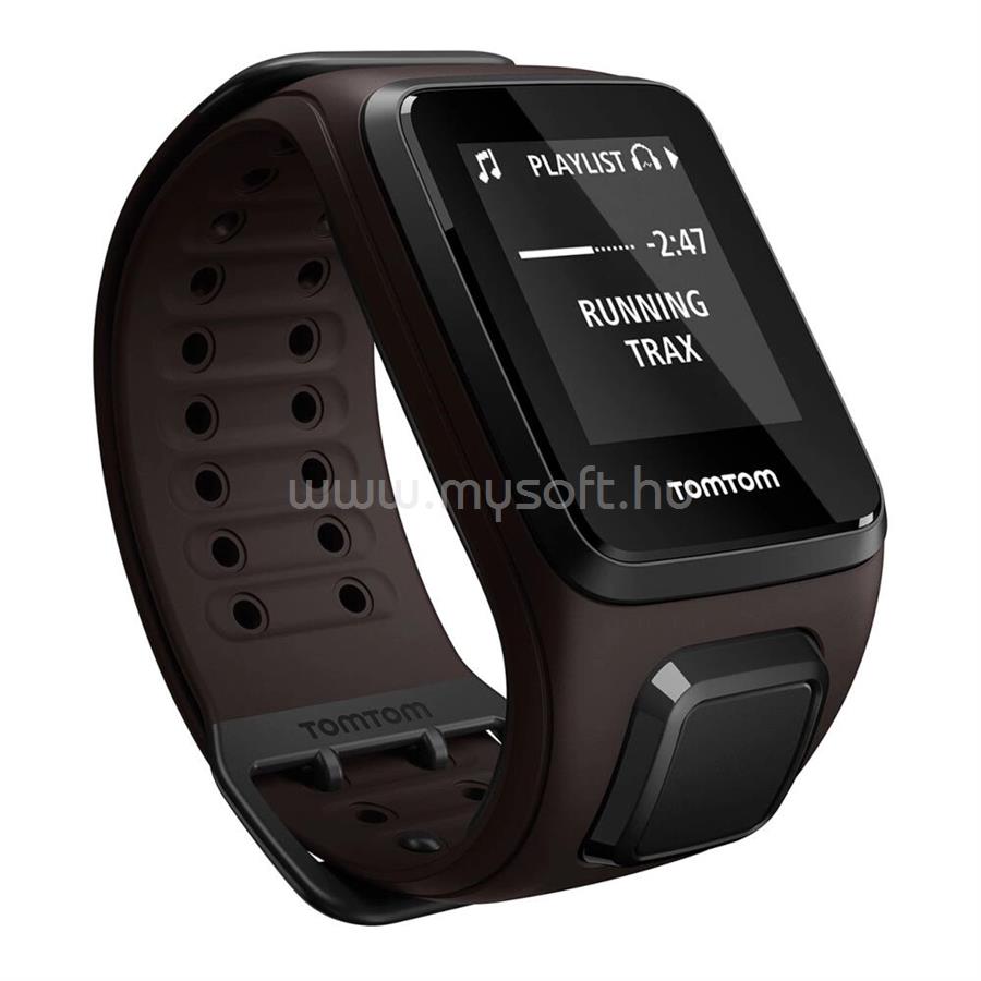 TOMTOM Spark Music GPS fitnesz okosóra Bluetooth-fülhallgatóval, nagy, barna