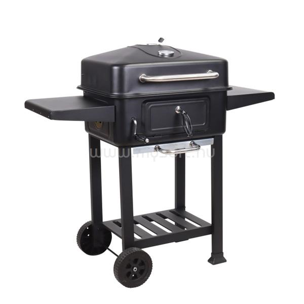 TOO BG-200B fekete BBQ faszenes grillkocsi két oldalsó asztallal