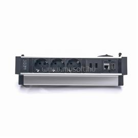 TOO DPS-113-3S IP20, 3x 2P+F, 2x USB-A, RJ45, HDMI, ezüst asztalra rögzíthető elosztó DPS-113-3S small