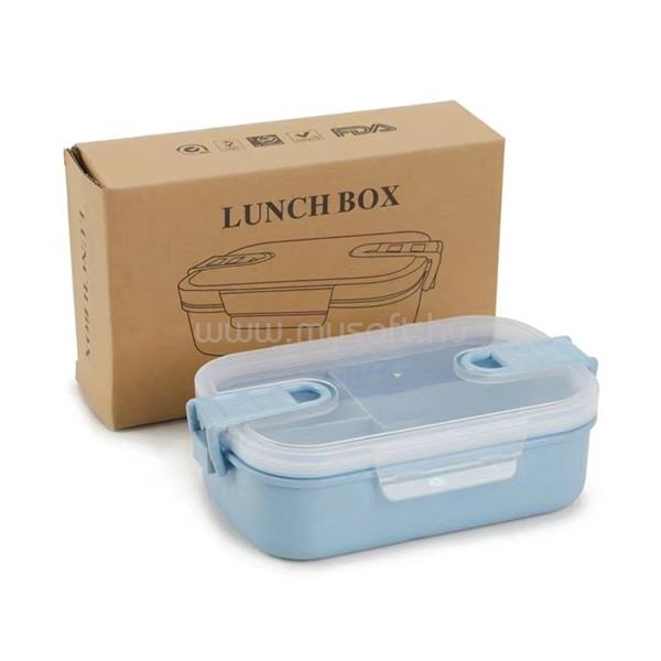 TOO KT-113-BL kék búzaszalma műanyag ebédlő doboz, 6.3×13×21.8 cm