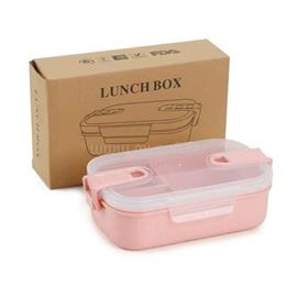 TOO KT-113-P rózsaszín búzaszalma műanyag ebédlő doboz, 6.3×13×21.8 cm KT-113-P small