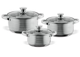 TOO LP-7172 prémium rozsdamentes 6 darabos edénykészlet, 2,3 liter+4,2 liter+5,8 liter fazék/lábas+fedők LP-7172 small