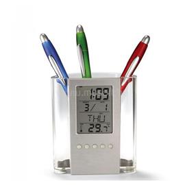 TOO PHC-200-C ezüst digitális óra írószertartóval PHC-200-C small