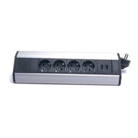 TOO PPS-317-4S IP20, 4x 2P+F, 2x USB-A, ezüst asztalra rögzíthető elosztó VPS-317-4S small