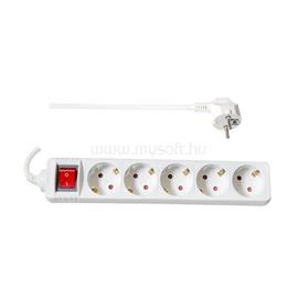 TOO PSW-515S 5 aljzat 1.5 méter 3x1.0mm2 fehér kapcsolós elosztó PSW-515S small