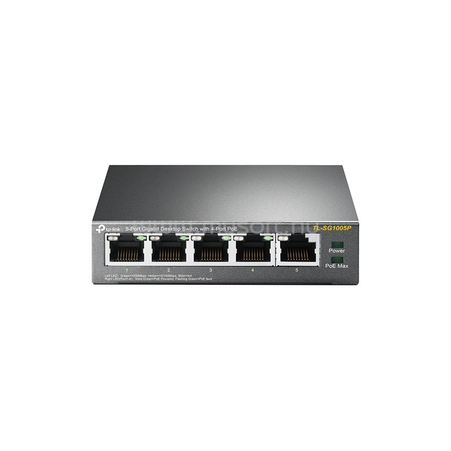 TP-LINK 5-Portos Gigabites Asztali Switch 4 PoE porttal