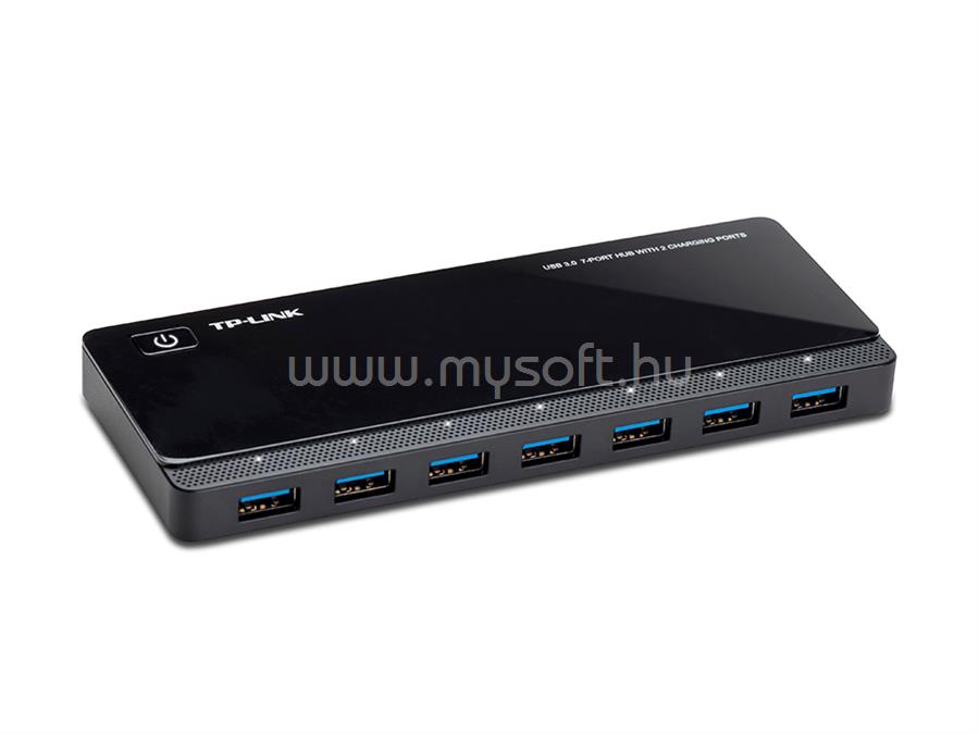 TP-LINK 7 ports USB 3.0 HUB, 2 portos gyorstöltő