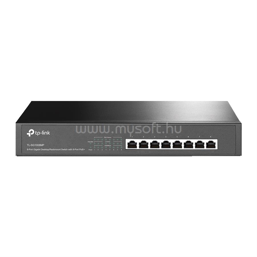 TP-LINK 8 portos Gigabites Asztali Fémházas  Switch 8 PoE porttal